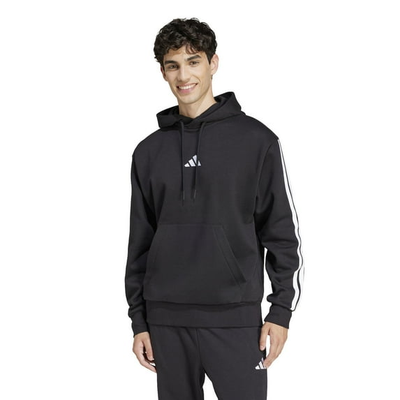 Men's adidas Essentials Fleece 3-Stripes Hoodie Color: Black Size: L