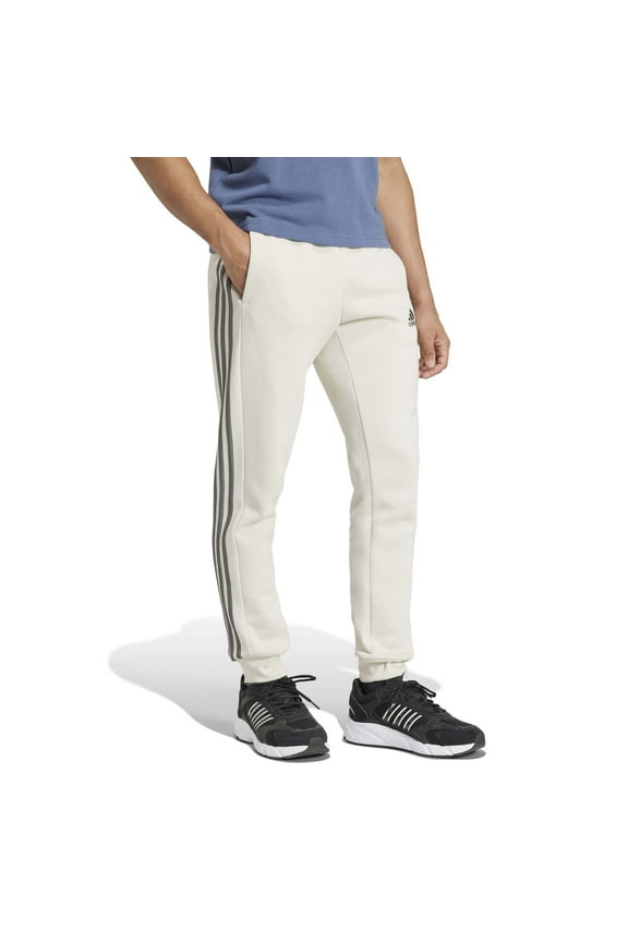Men's adidas Essentials Fleece 3-Stripes Tapered Cuff Pants Color: Alumina Size: XL