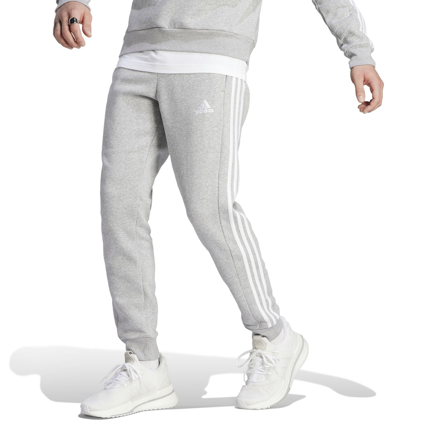 Men's adidas Essentials Fleece 3-Stripes Tapered Cuff Pants Color