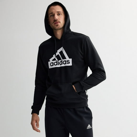 Men's adidas Essentials Graphic Modern Hoodie Color: Black Size: M