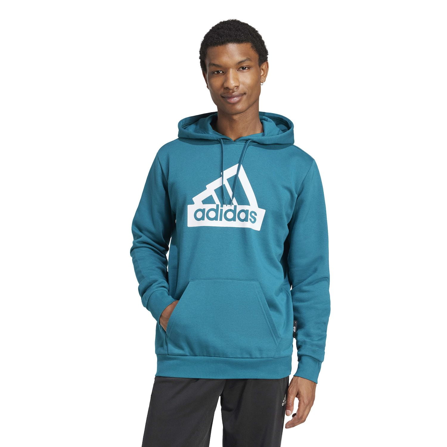 Men's adidas Essentials Graphic Modern Hoodie Color: Legacy Teal Size: XL