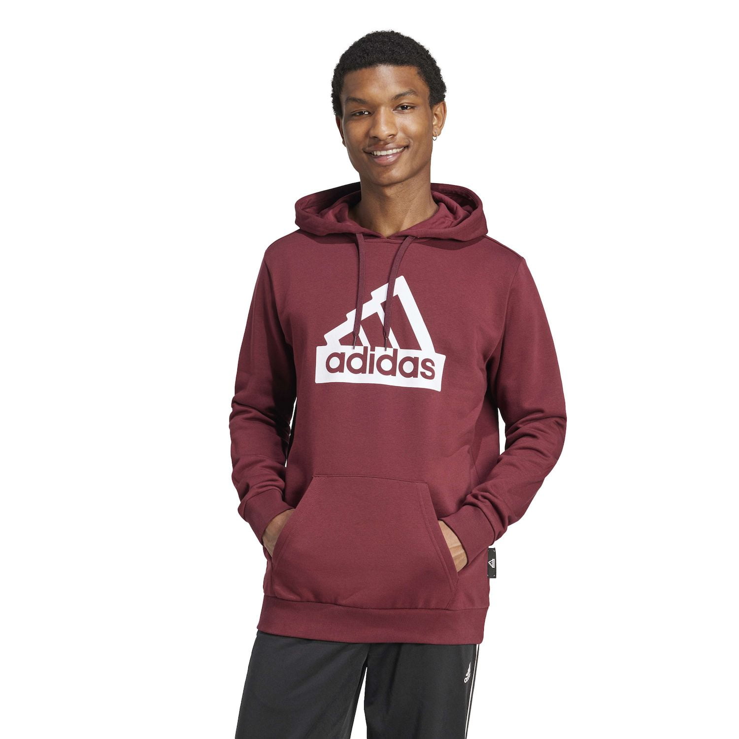 Men's adidas Essentials Graphic Modern Hoodie Color: Shadow Red Size: XXL