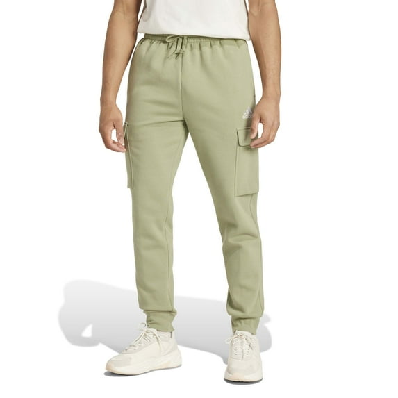 Men's adidas Essentials Tapered Fleece Cargo Pants Color: Tent Green Size: S