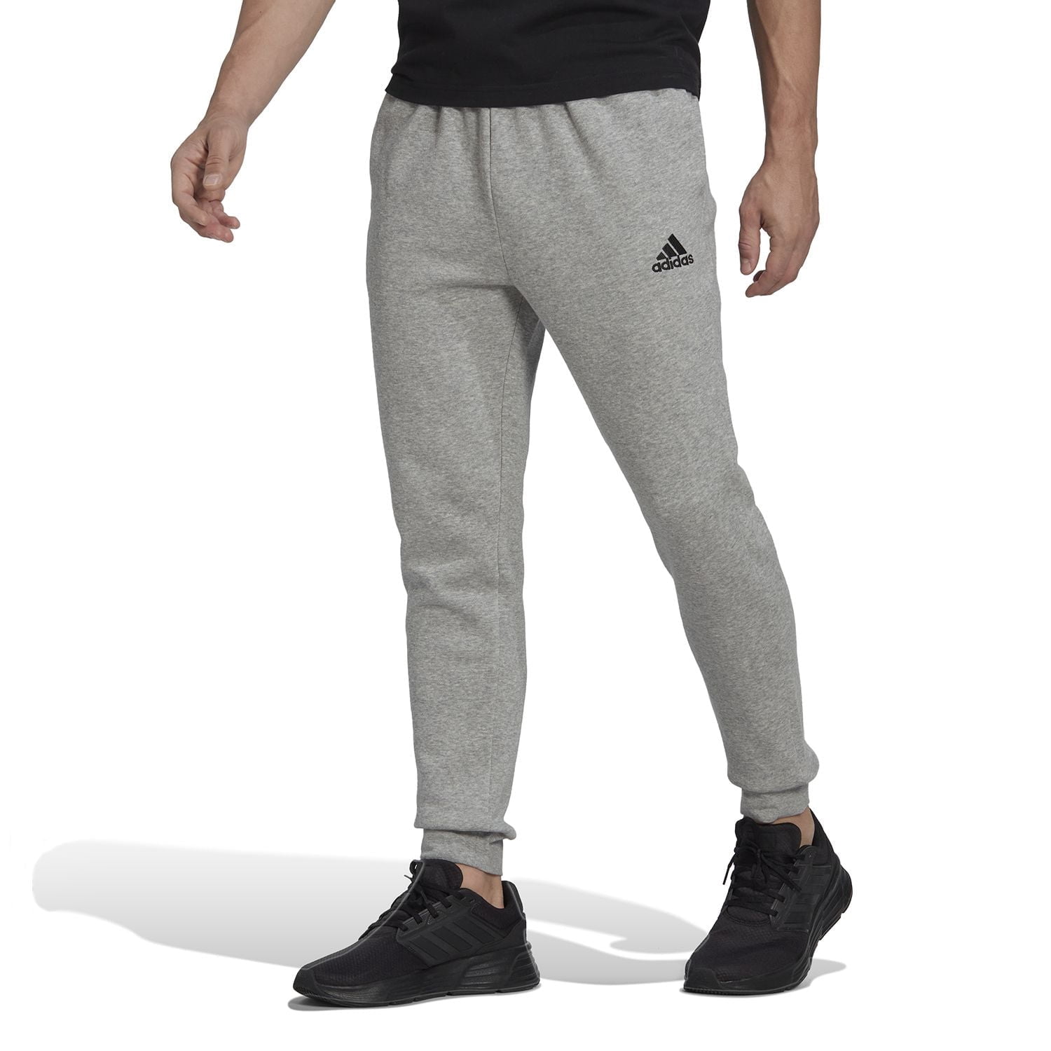 Men's adidas Essentials Tapered Fleece Pants Color: Medium Gray Heather Size: S