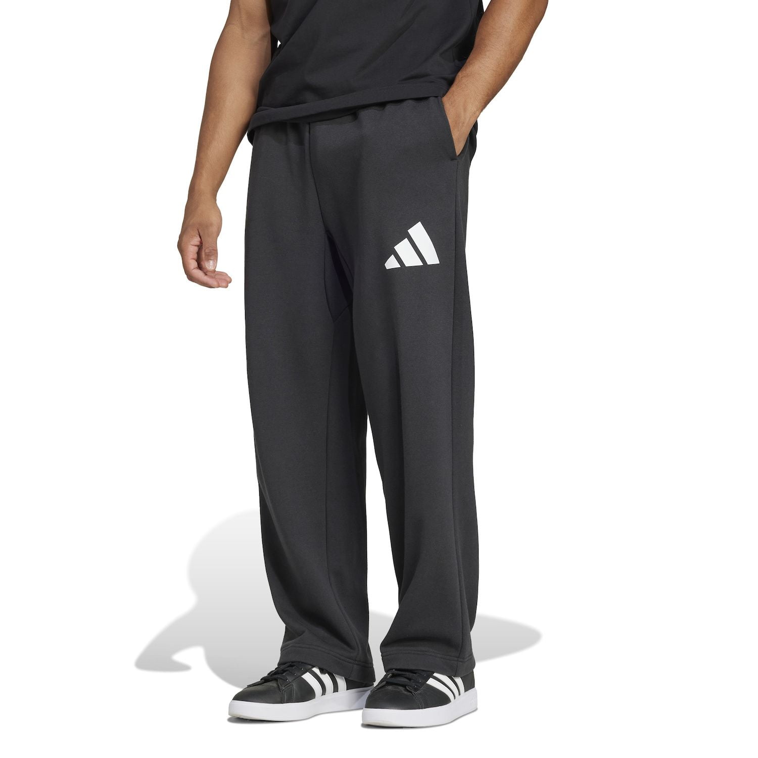 Adidas Essentials JF3604 Pants Mens Large Black Cotton Wide Leg