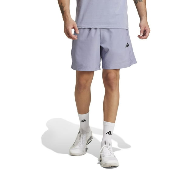 Men's adidas Train Essentials Woven Training Shorts Color: Silver Violet Size: L 9 INCH