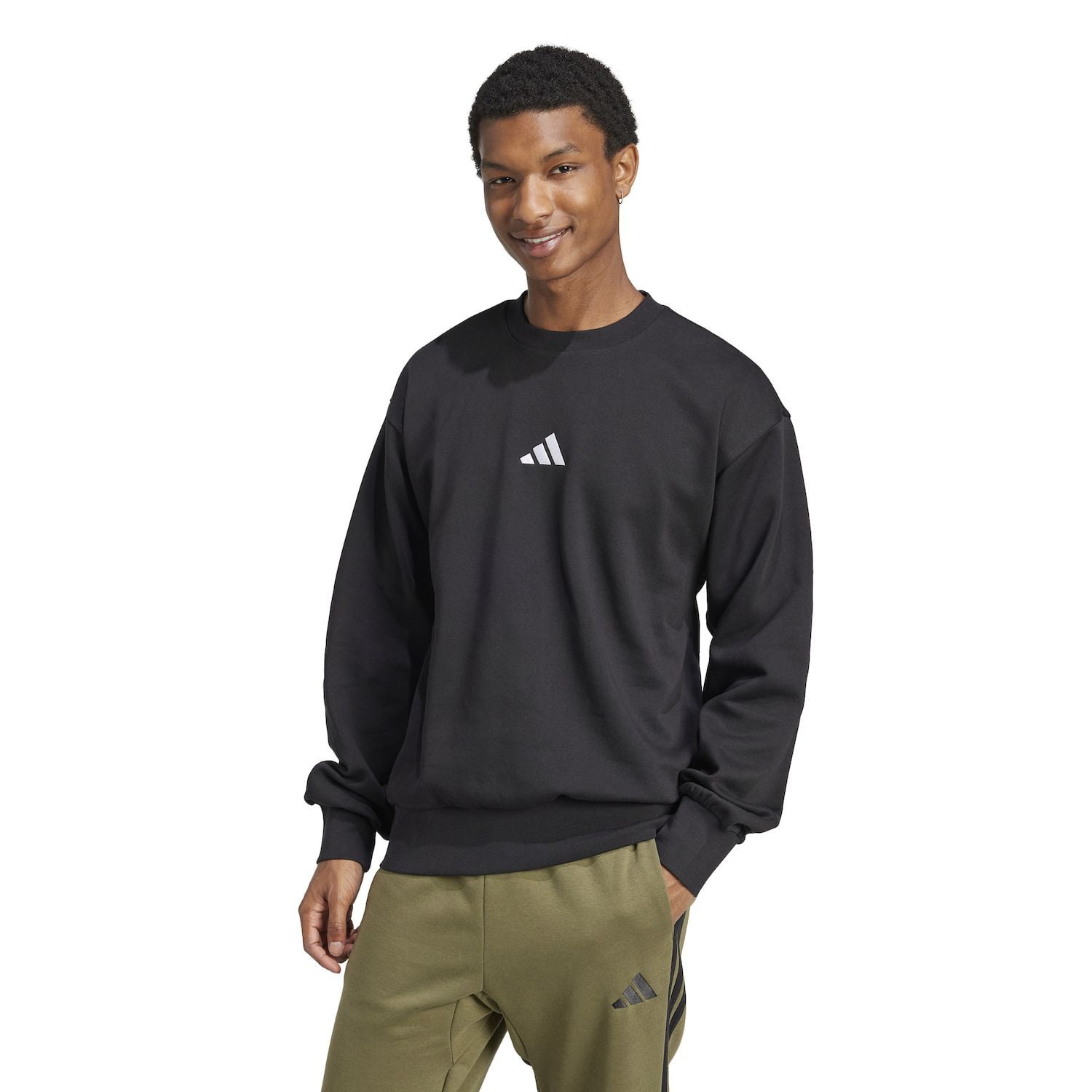 Men's adidas Feel Cozy Fleece Sweatshirt Color: Preloved Crimson