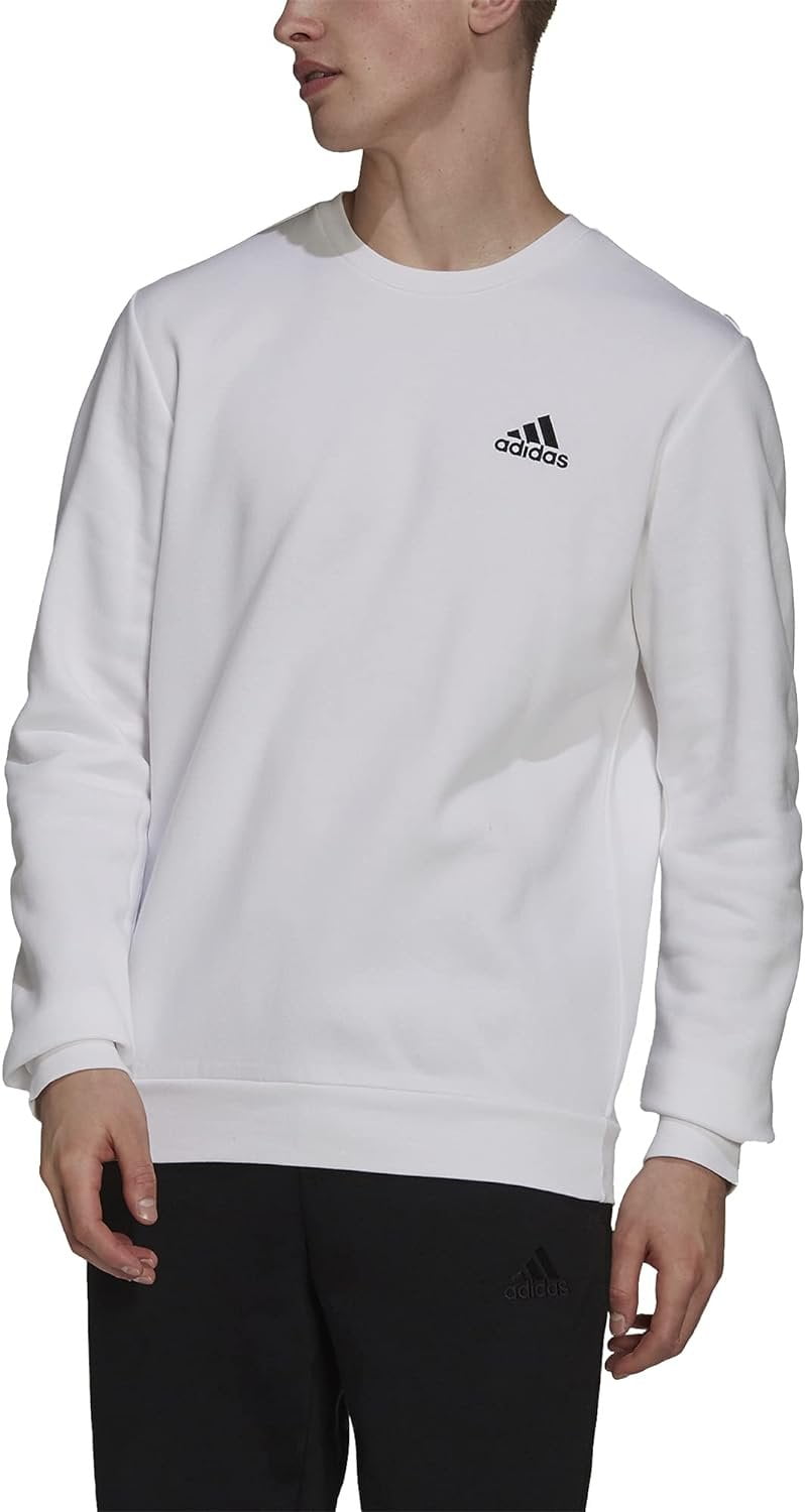 Men's adidas Feel Cozy Fleece Sweatshirt Color: White Black Size: XXL