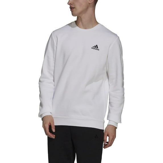 Men's adidas Feel Cozy Fleece Sweatshirt Color: White Black Size: XXL