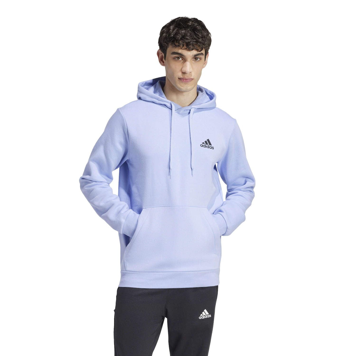 Men's adidas Feel Cozy Pullover Fleece Hoodie Color: Blue Spark Size: L