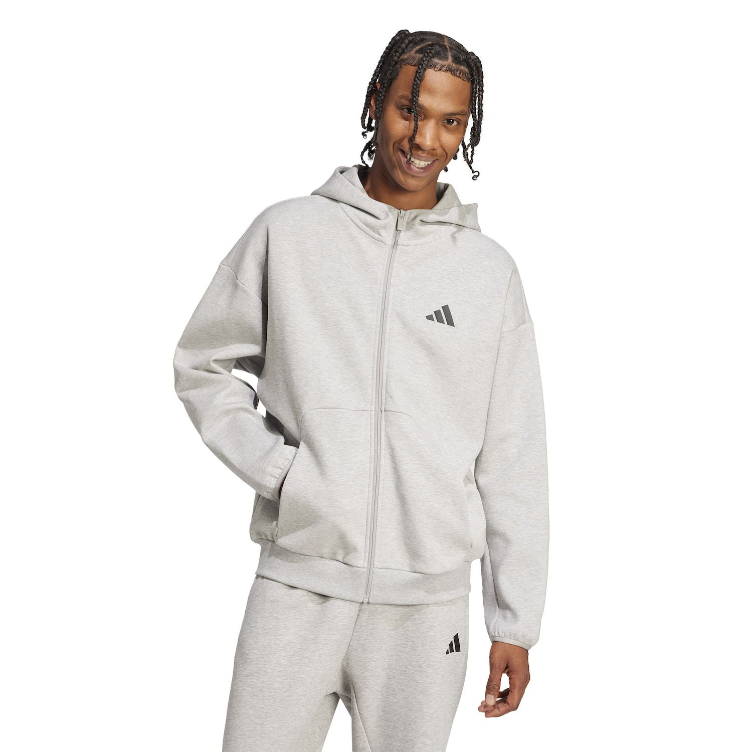 【Adidas コリア】 Future Icons Small Logo Full-zip Hoodie adidas Men's Future Icons Small Logo Full-Zip Hoodie, Black