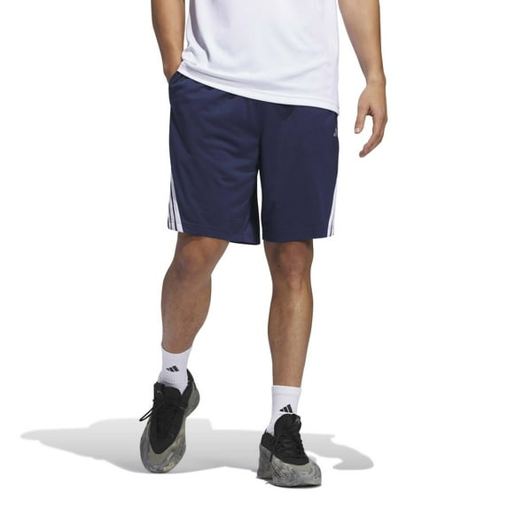 Men's adidas Legends 3-Stripes Basketball Shorts Color: Navy Blue White Size: L 9 INCH