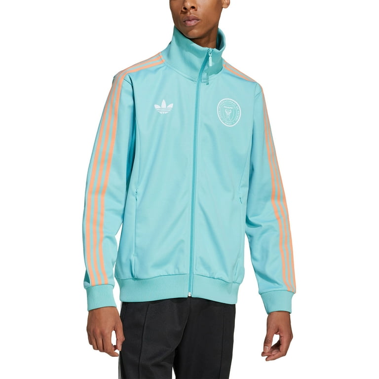 Men's adidas Originals Aqua Inter Miami CF 2024 Anthem Full-Zip