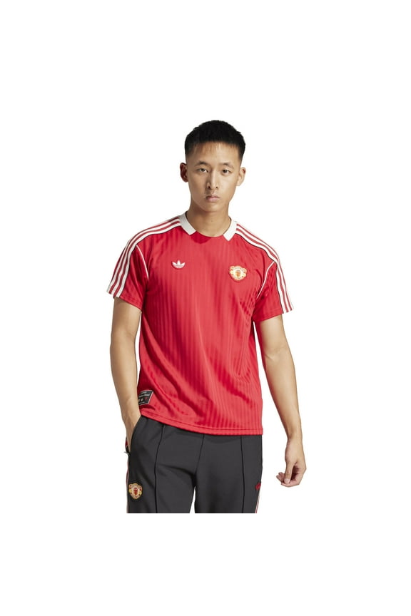 Men's adidas Originals  Red Manchester United Terrace Icons Collection Fashion Jersey