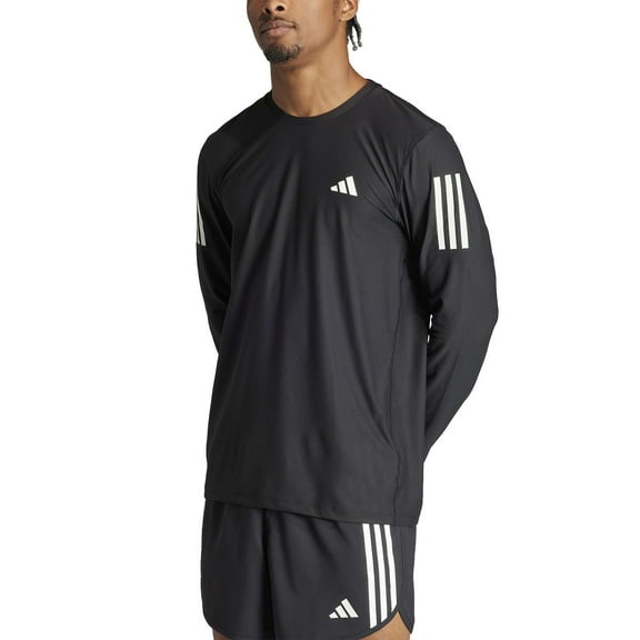 Men's adidas Own The Run Long Sleeve Running Tee Color: Black Size: L