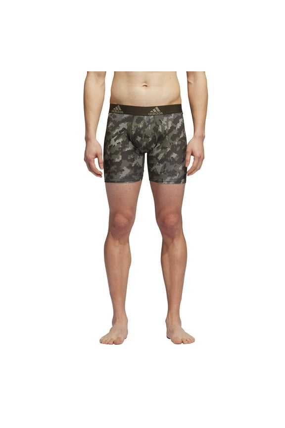 Men's adidas Performance Boxer Brief Color: Olive Grey Camo Size: M