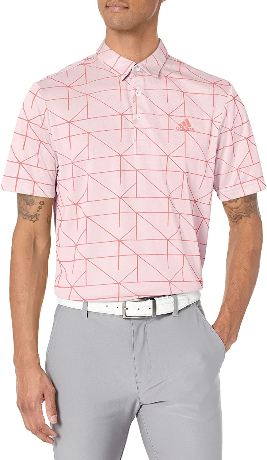Men's adidas Regular-Fit Jacquard Polo - Men's Golf Polo Shirt For Comfortable Play - Small (S)
