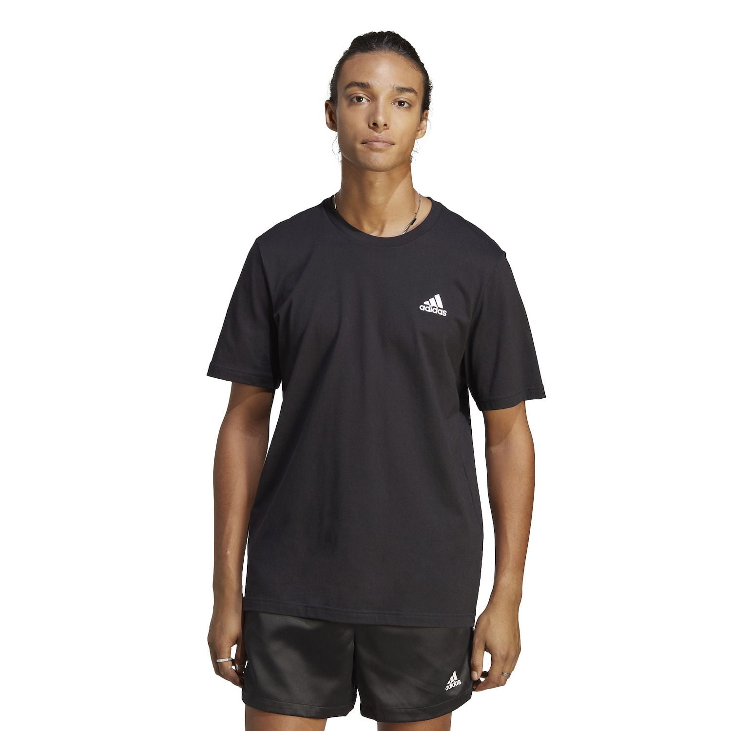 Men's adidas Sportswear Essentials Basic Tee Color: Black Size: XXL