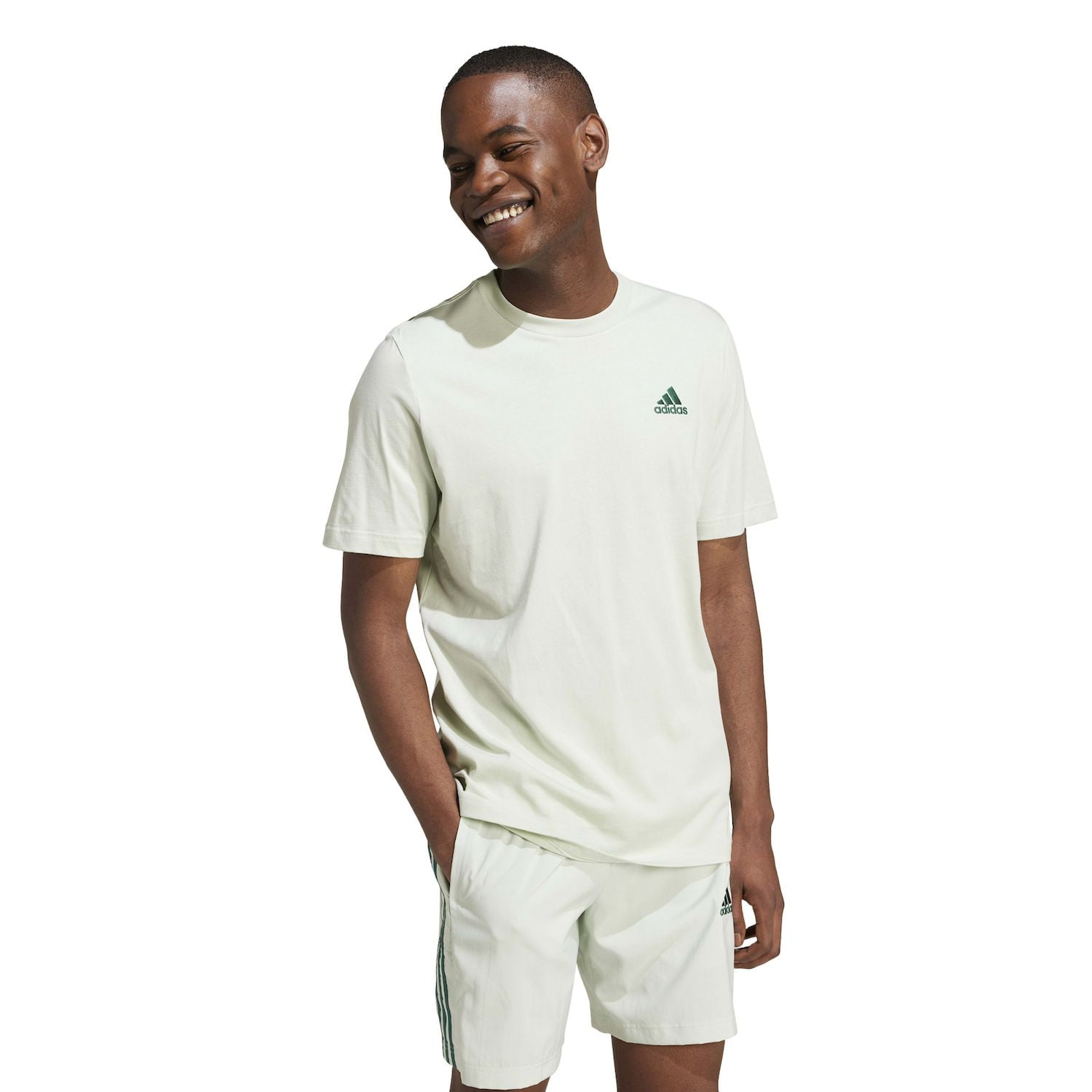Men's adidas Sportswear Essentials Basic Tee Color: Linen Green Size: L
