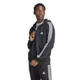 thumbnail image 1 of Men's adidas Sportswear Essentials Fleece 3-Stripes Full-Zip Hoodie Color: Black Size: M, 1 of 4