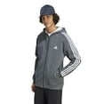 thumbnail image 1 of Men's adidas Sportswear Essentials Fleece 3-Stripes Full-Zip Hoodie Color: Dgreyh Size: L, 1 of 4