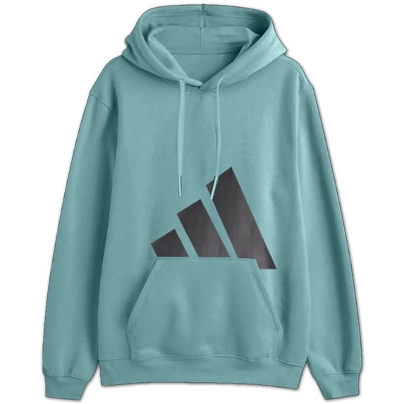 Men's adidas Sweatshirt Essentials Big Logo Fleece Graphic Hoodie Color: Teal - Black Size: S