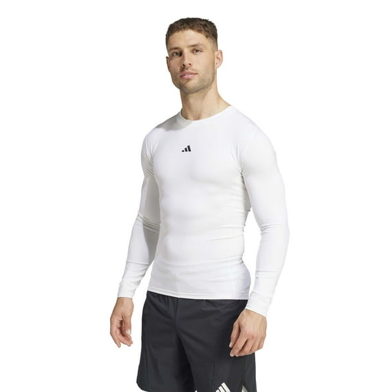 Men's adidas Techfit Long Sleeve Training Shirt Color: White Size: L