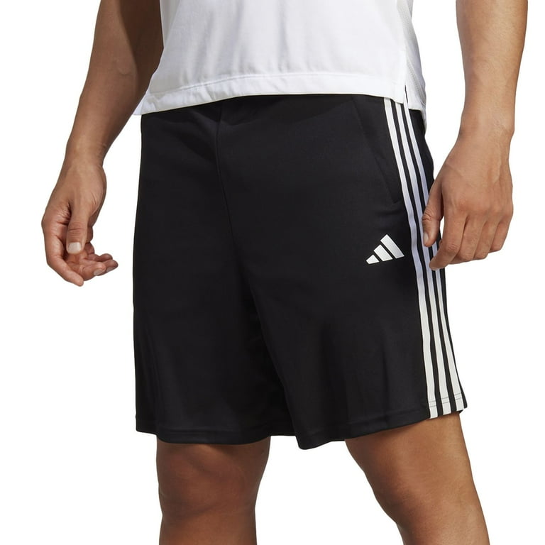 Adidas training three stripe shorts in black hotsell