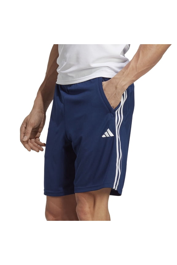 Men's adidas Train Essentials Piqué 3-Stripes Training Shorts Color: Dark Blue Size: L