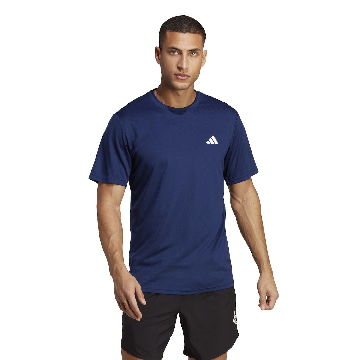 Men's adidas Train Essentials Feelready Training Tee Color: Dark Blue White Size: L