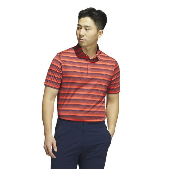 Men's adidas Two Color Stripe Golf Polo Color: Red Size: XXL