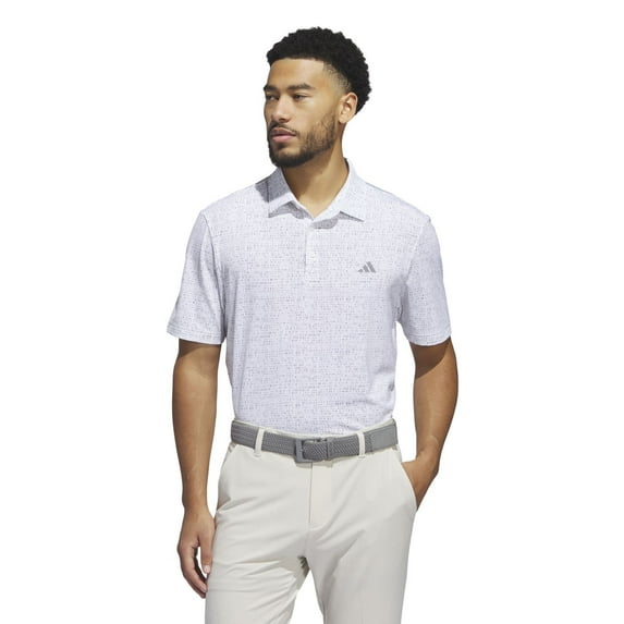 Adidas Men's Ultimate365 Power Grid Polo Golf Shirt, Large White/Alumina/Grey -