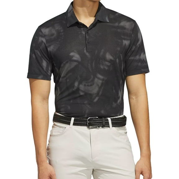 Adidas Golf Men's Ultimate365 Printed Mesh Polo,  Large Black -
