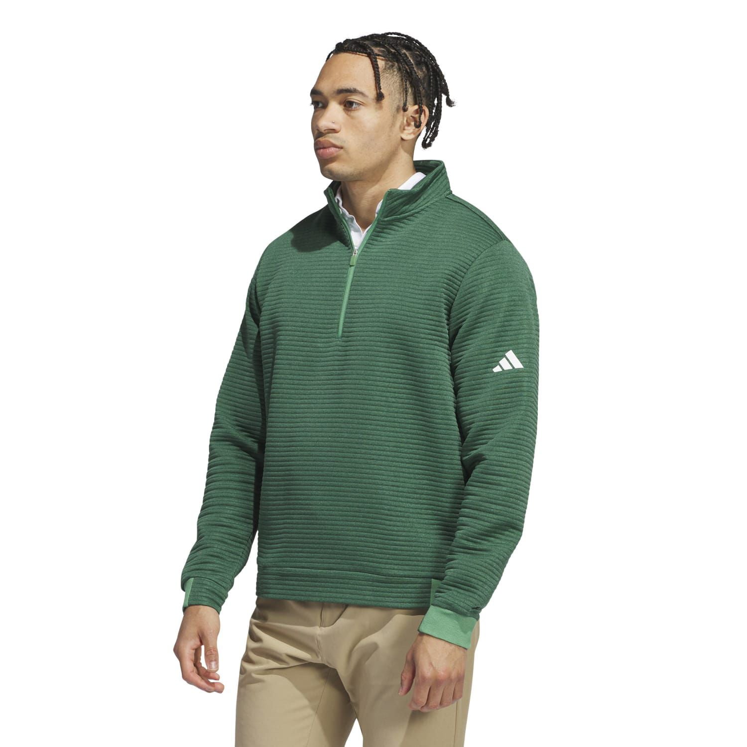 Men's adidas Ultimate365 Water-Resistant 1/4-Zip Pullover Jacket Color: Green Size: XXL