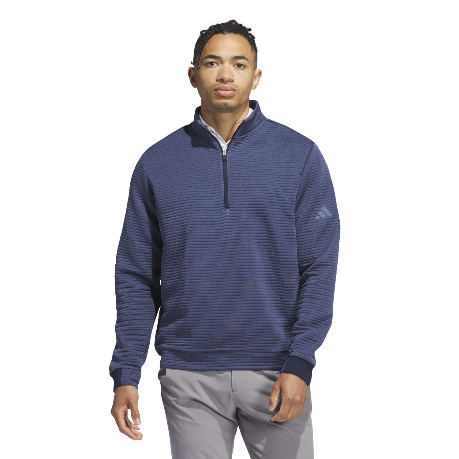 Men's adidas Ultimate365 Water-Resistant 1/4-Zip Pullover Jacket Color: Navy Size: M