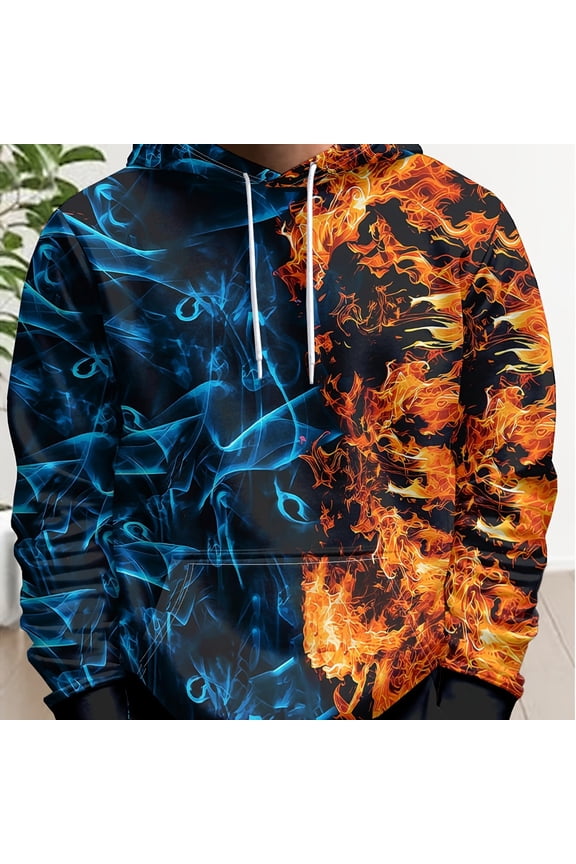 Men's all-print hooded sweatshirts, men's hoodies, casual men's clothing, men's sweatshirts, boutique men's clothing