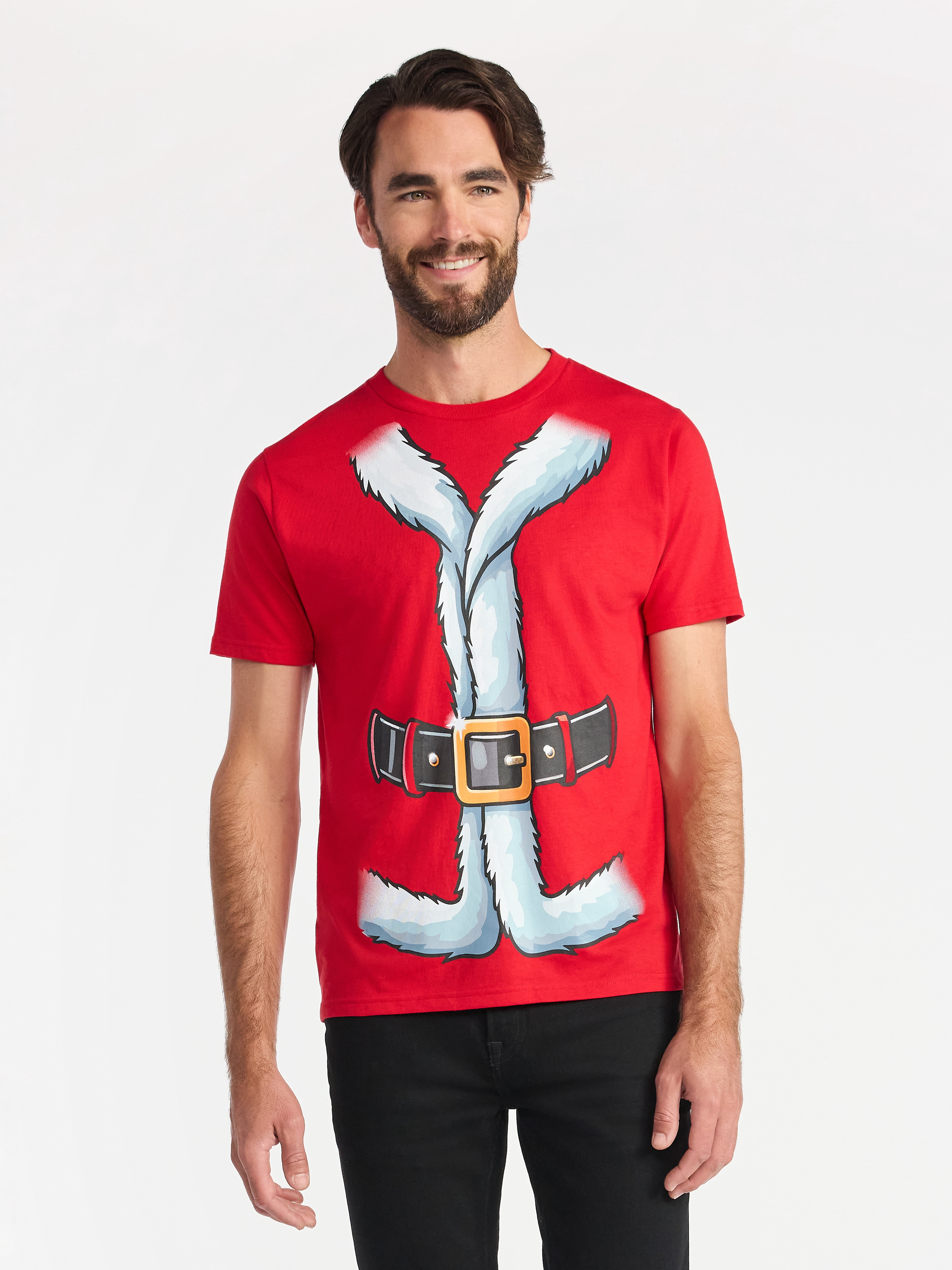 Christmas Men's and Big Men's Santa Graphic Tee from Holiday Time, Sizes XS-3XL