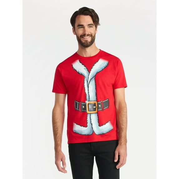 Christmas Men's and Big Men's Santa Graphic Tee from Holiday Time, Sizes XS-3XL
