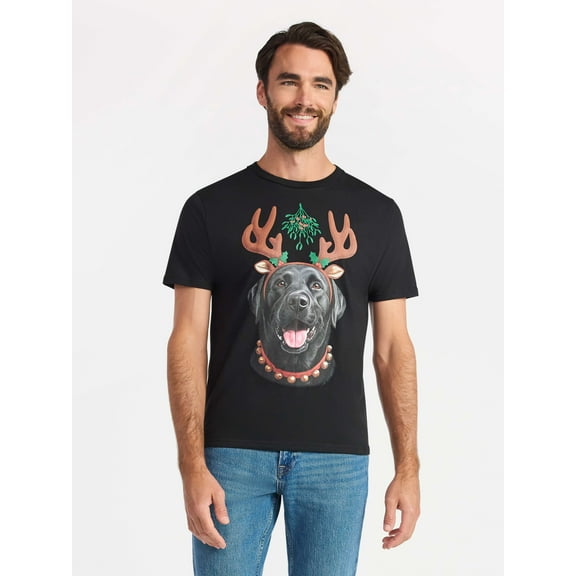 Christmas Men's and Big Men's Holiday Lab Graphic Tee from Holiday Time, Sizes XS-3XL