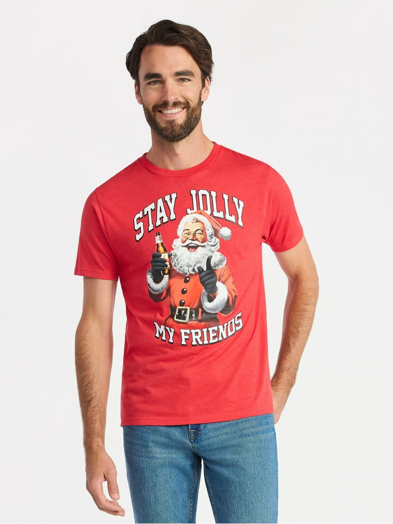 Christmas Men's and Big Men's Stay Jolly Graphic Tee from Holiday