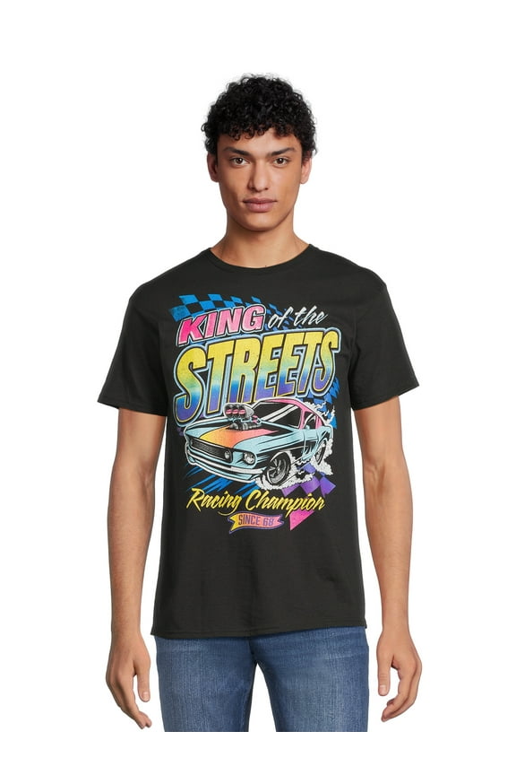 Men's and Big Men's King of the Streets Graphic Tee with Short Sleeves, Sizes S-3XL