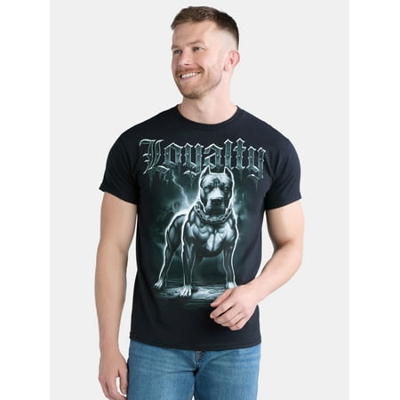Humor Men's and Big Men's Loyalty Tough Dog Coton Graphic Tee, Size S-3XL