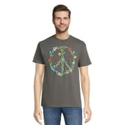 Men's and Big Men's Peace Sign Graphic Tee with Short Sleeves, Sizes S-3XL