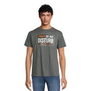 Men's and Big Men's Please Do Not Disturb Graphic Tee with Short Sleeves, Sizes S-3XL