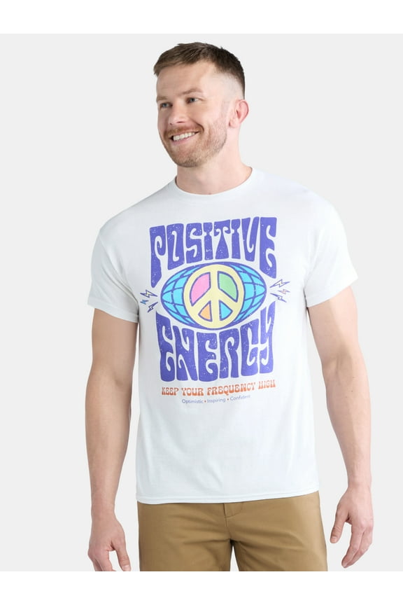 Men's and Big Men's Positive Energy Cotton Graphic Tee, Size S-3XL