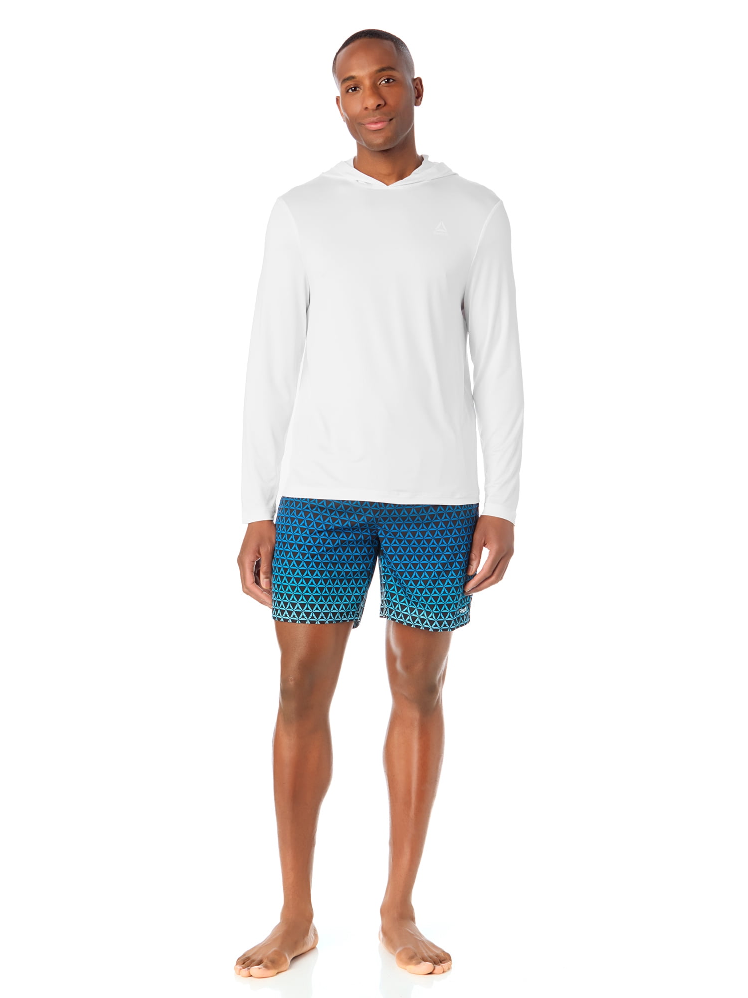 Men's and Big Men's Reebok Long Sleeve Hooded Rashguard, Sizes S-3XL