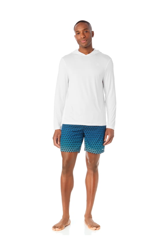Men's and Big Men's Reebok Long Sleeve Hooded Rashguard, Sizes S-3XL