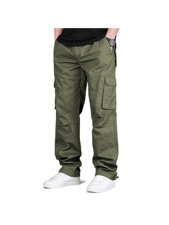Men's and Big Men's Regular Fit Stretch Twill Multi Pocket Outdoor Work Cargo Bottoms