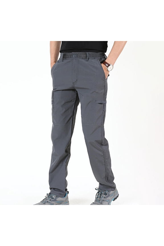 Men's and Big Men's Relaxed Fit Stretch Straight Leg Zip Multi Pocket Cargo Work Pants