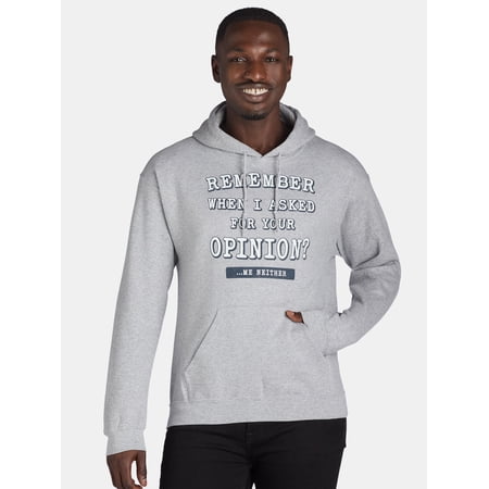 Men's and Big Men's Remember When I Asked Graphic Print Hoodie, Sizes S-3XL